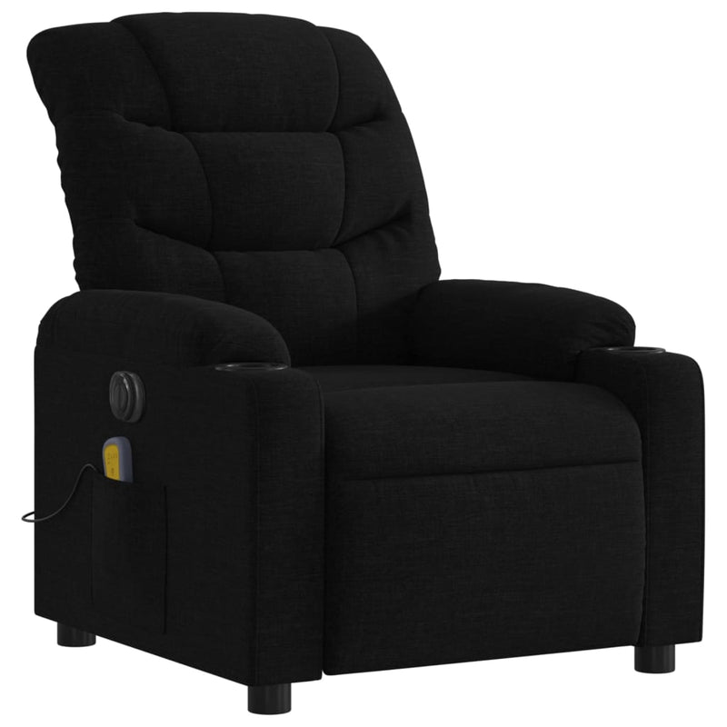 Electric Massage Recliner Chair Black Fabric