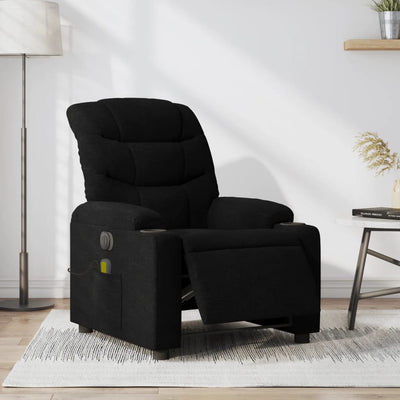 Electric Massage Recliner Chair Black Fabric