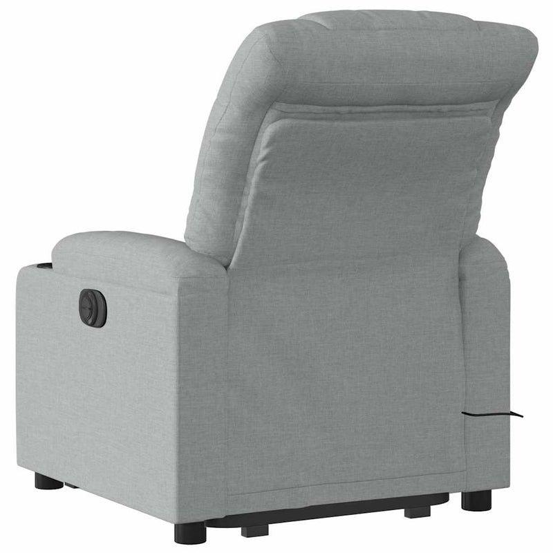 Electric Stand up Massage Recliner Chair Light Grey Fabric