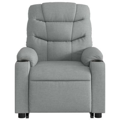 Electric Stand up Massage Recliner Chair Light Grey Fabric