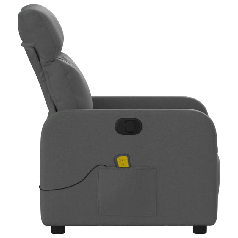 Massage Recliner Chair Dark Grey Fabric