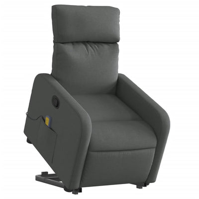 Electric Stand up Massage Recliner Chair Dark Grey Fabric