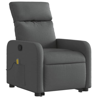 Electric Stand up Massage Recliner Chair Dark Grey Fabric