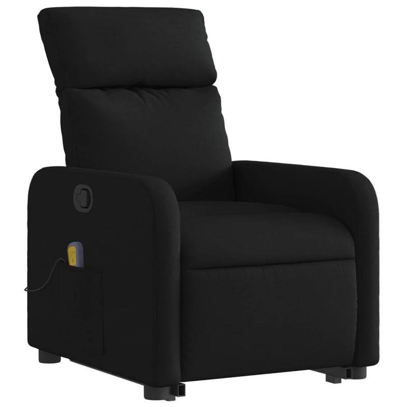 Electric Stand up Massage Recliner Chair Black Fabric