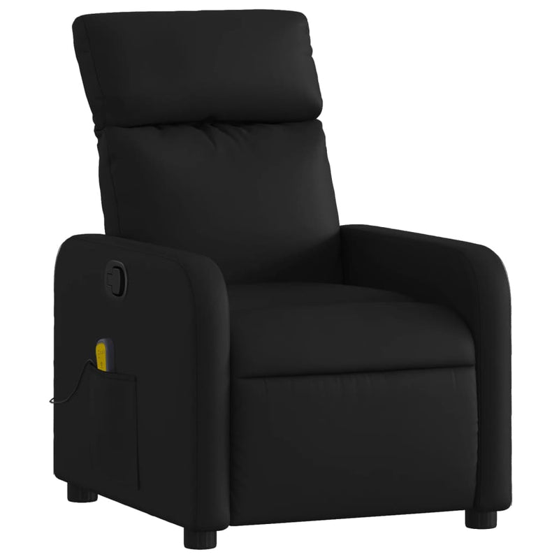 Massage Recliner Chair Black Faux Leather