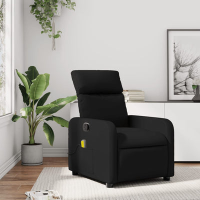 Massage Recliner Chair Black Faux Leather