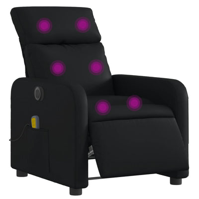 Electric Massage Recliner Chair Black Faux Leather