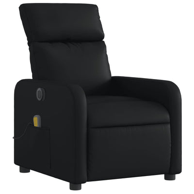 Electric Massage Recliner Chair Black Faux Leather