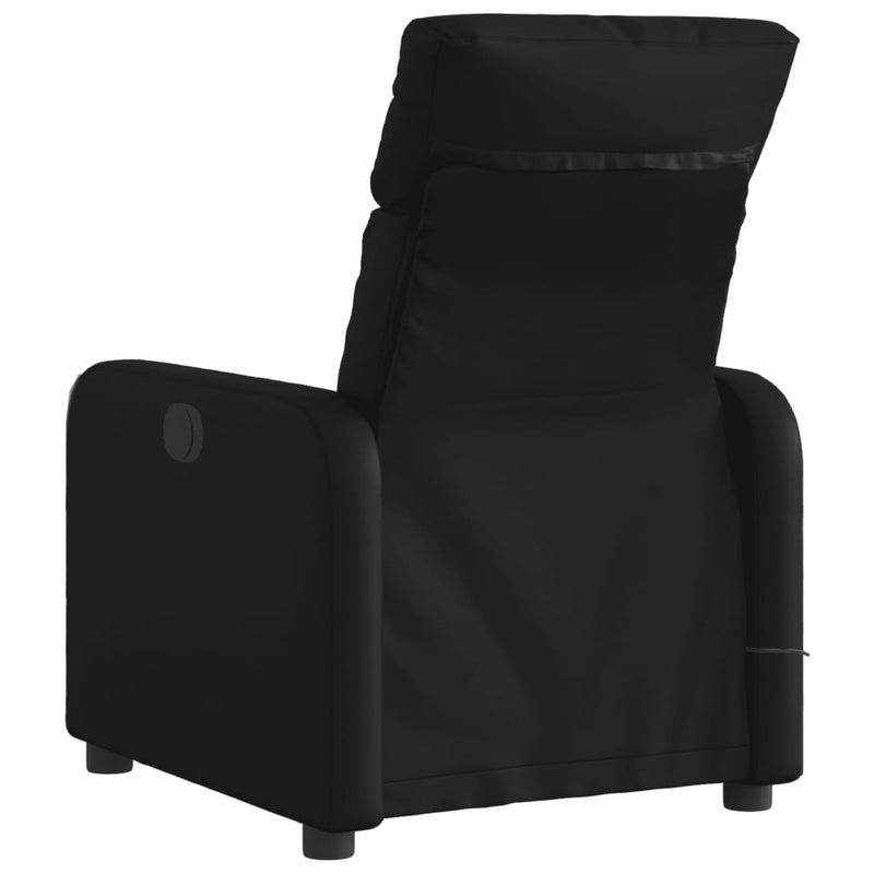 Electric Massage Recliner Chair Black Faux Leather