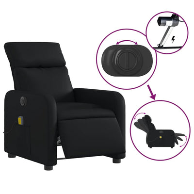 Electric Massage Recliner Chair Black Faux Leather