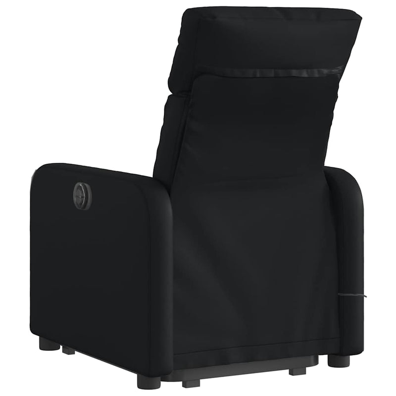 Stand up Massage Recliner Chair Black Faux Leather