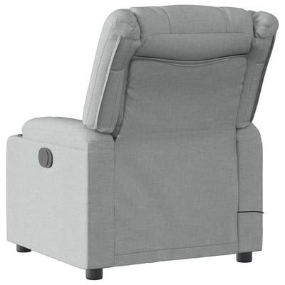 Massage Recliner Chair Light Grey Fabric