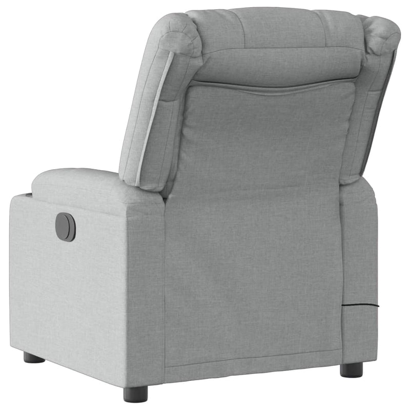 Massage Recliner Chair Light Grey Fabric