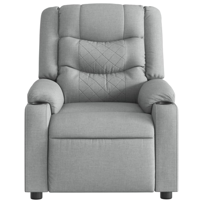 Massage Recliner Chair Light Grey Fabric