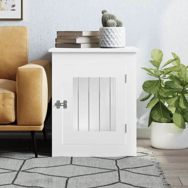 Dog Crate Furniture White 55x75x65 cm Engineered Wood