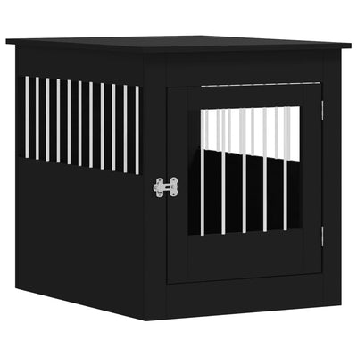 Dog Crate Furniture Black 64.5x80x71 cm Engineered Wood