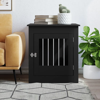 Dog Crate Furniture Black 64.5x80x71 cm Engineered Wood