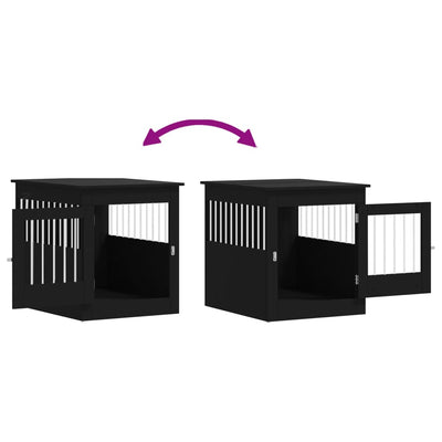 Dog Crate Furniture Black 64.5x80x71 cm Engineered Wood