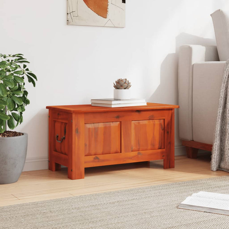 Storage Chest with Lid Brown Solid Wood Acacia