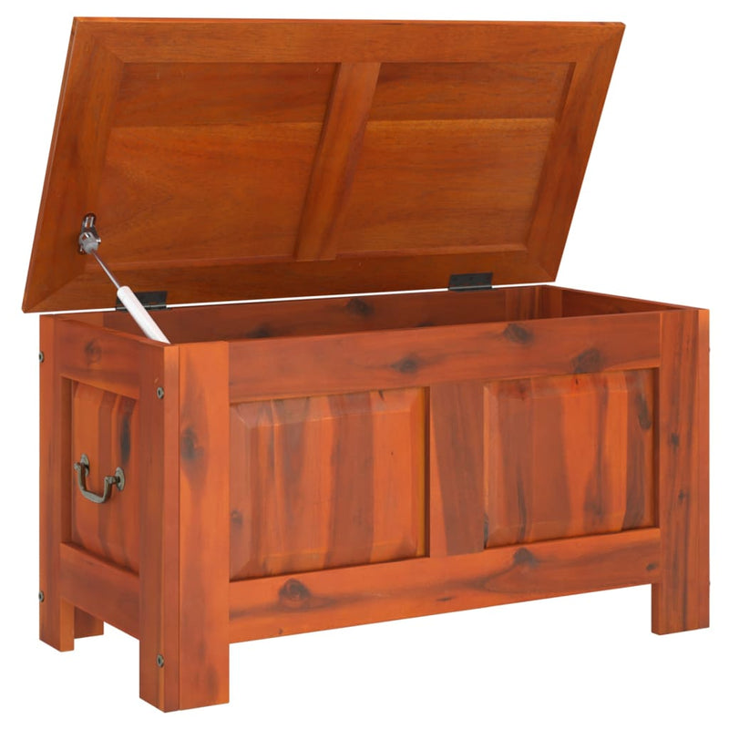 Storage Chest with Lid Brown Solid Wood Acacia