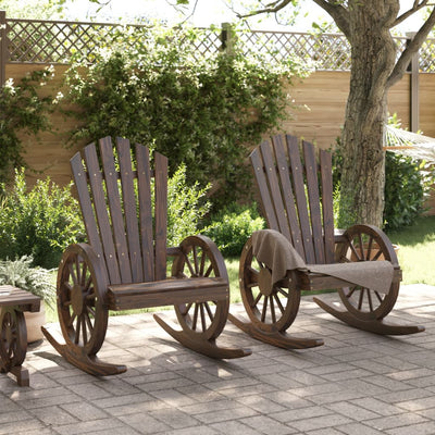 Rocking Adirondack Chairs 2 pcs Solid Wood Fir