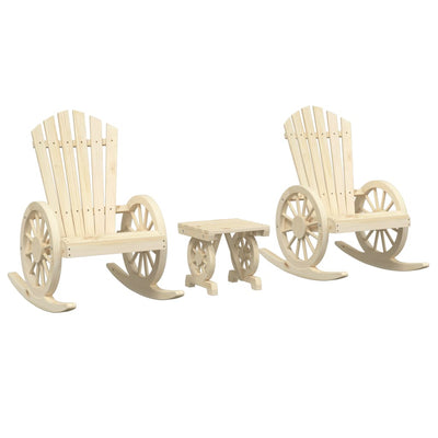 3 Piece Garden Lounge Set Solid Wood Fir