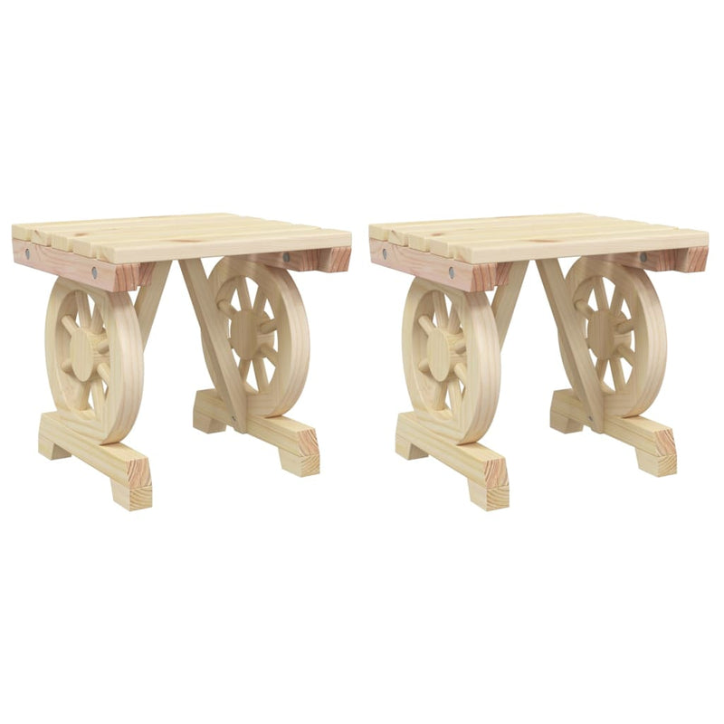 Garden Footstools 2 pcs Solid Wood Fir