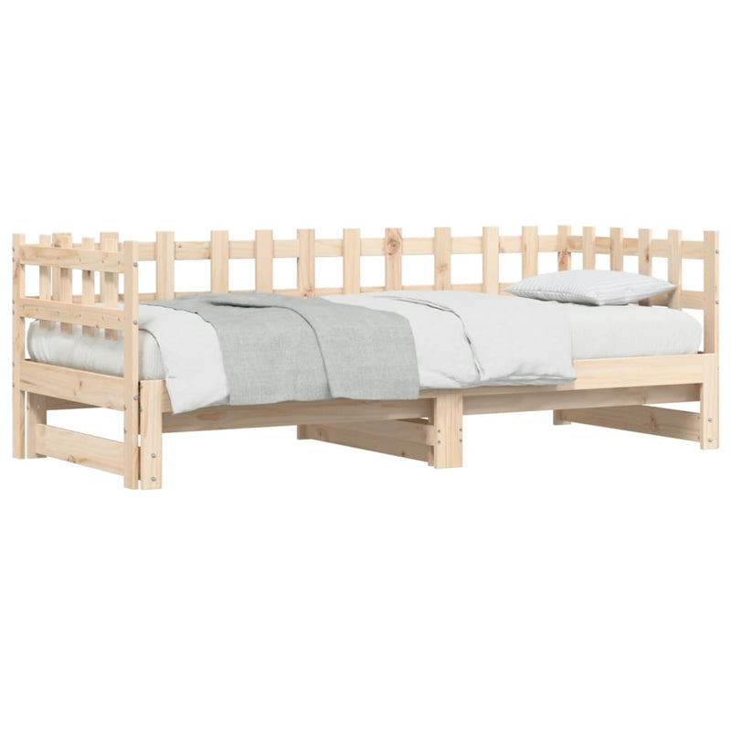 Pull-out Day Bed without Mattress 2x(90x190) cm Solid Wood