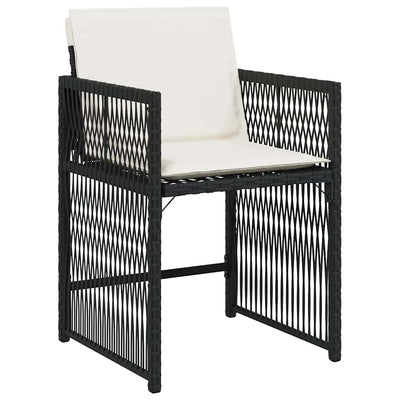 Garden Chairs with Cushions 4 pcs Black Poly Rattan