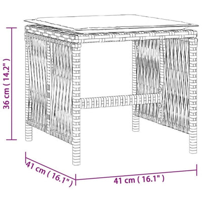 Garden Stools with Cushions 4 pcs Grey 41x41x36 cm Poly Rattan