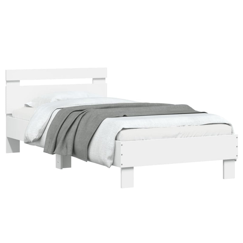 Bed Frame without Mattress with LED Lights White 90x190 cm