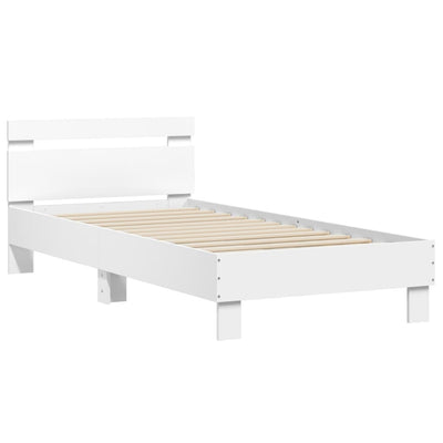 Bed Frame without Mattress with LED Lights White 90x190 cm