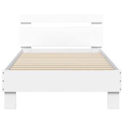 Bed Frame without Mattress with LED Lights White 90x190 cm