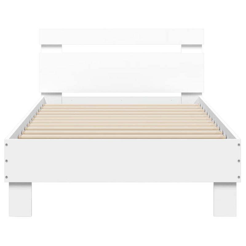 Bed Frame without Mattress with LED Lights White 90x190 cm