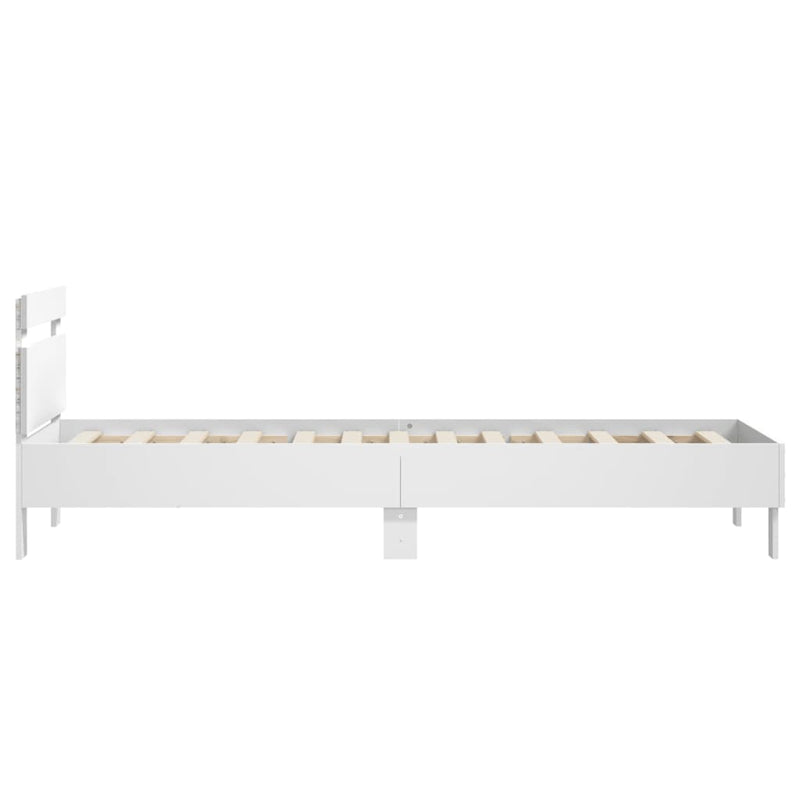 Bed Frame without Mattress with LED Lights White 90x190 cm