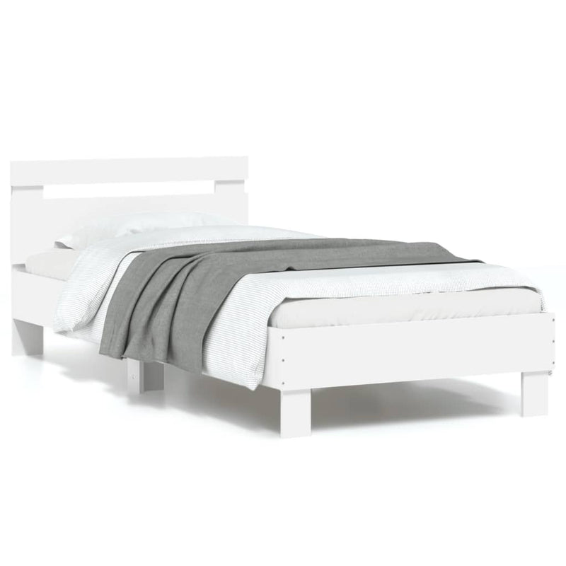 Bed Frame without Mattress with LED Lights White 90x190 cm