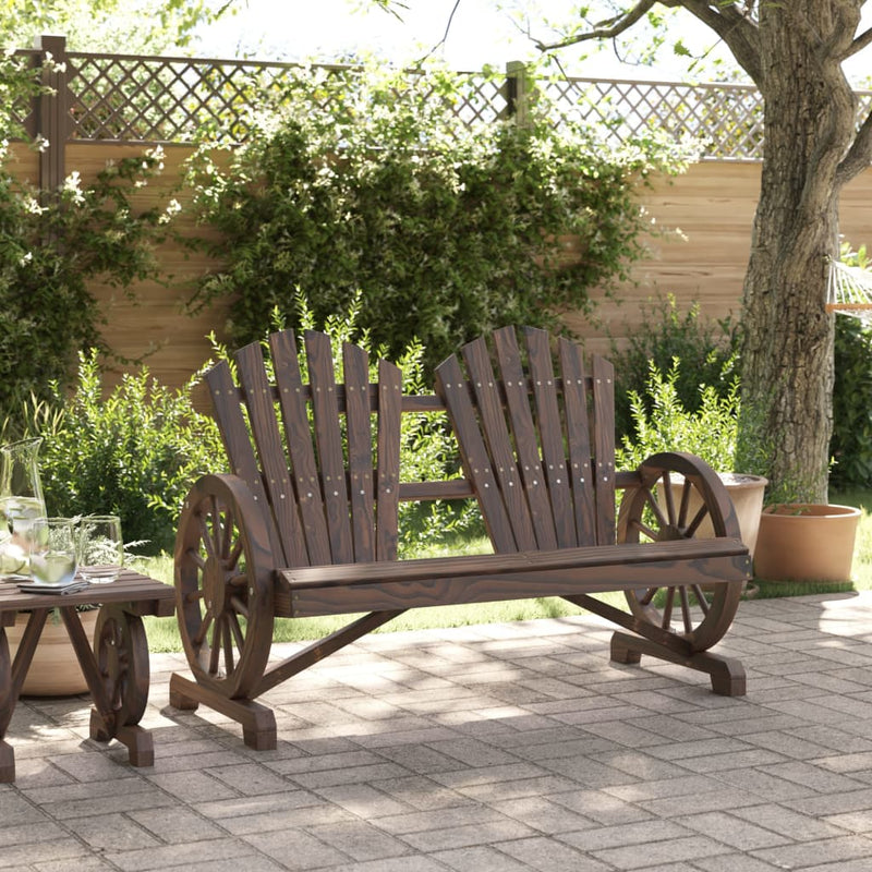 Garden Adirondack Chair 2-Seater Solid Wood Fir