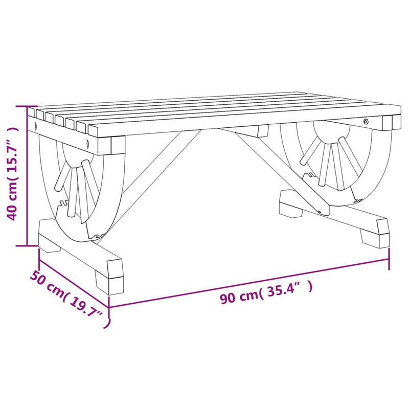 Garden Coffee Table 90x50x40 cm Solid Wood Fir