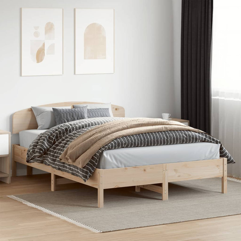 Bed Frame without Mattress 150x200 cm Solid Wood Pine