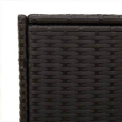 Garden Storage Box Black 283L Poly Rattan