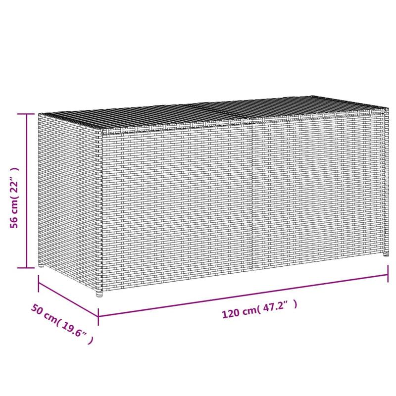 Garden Storage Box Grey 283L Poly Rattan