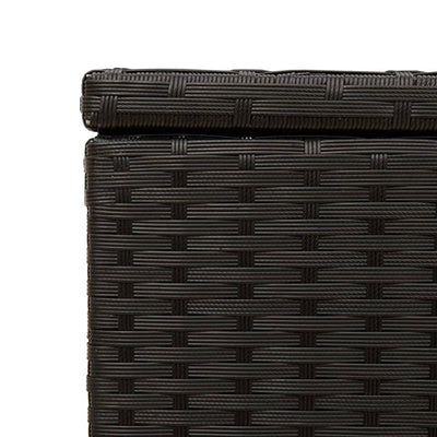 Garden Storage Box with Wheels Black 190L Poly Rattan