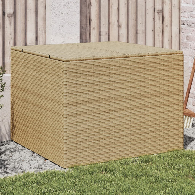 Garden Storage Box Mix Beige 291L Poly Rattan