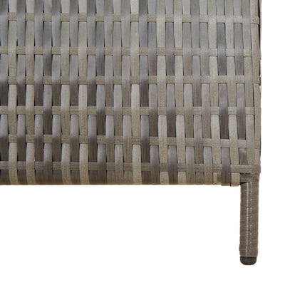 Room Divider 3 Panels Grey Poly Rattan