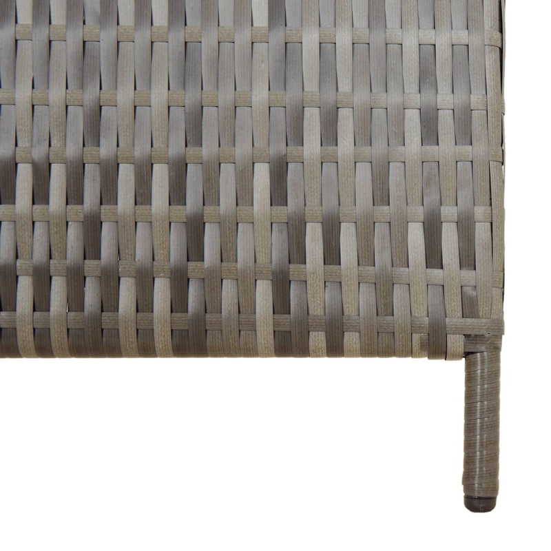 Room Divider 4 Panels Grey Poly Rattan