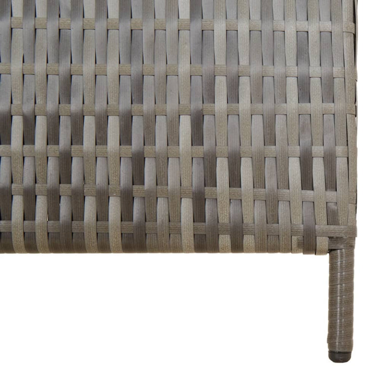 Room Divider 5 Panels Grey Poly Rattan