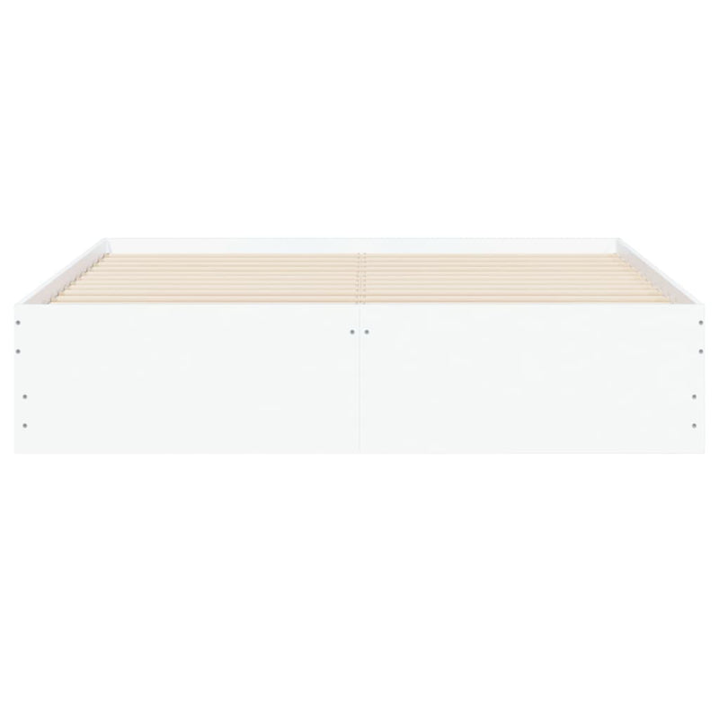 Bed Frame with Drawers without Mattress White 150x200 cm