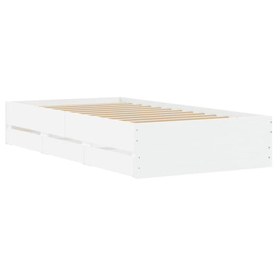 Bed Frame with Drawers without Mattress White 90x190 cm