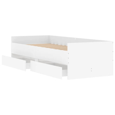 Bed Frame with Drawers without Mattress White 90x190 cm