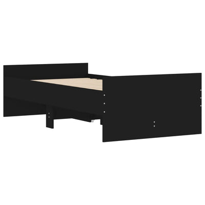 Bed Frame with Drawers without Mattress Black 90x190 cm